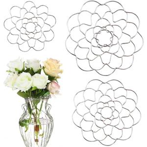 Eyech 3PCS Flower Arrangement Holder, 4", 5", 6" Metal Flower Frogs for Vase Bendable, Reusable Floral Grid for Vase, Flower Vase Separator for DIY Floral Display