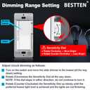 BESTTEN 3 Pack Slide Dimmer Light Switch, Quiet Rocker, Super Slim Single Pole or 3 Way Dimmable Switch, Max 300W LED, CFL, 600W Incandescent, ETL Listed, White