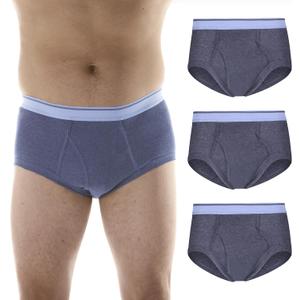 Wearever Incontinence Underwear for Men - Reusable & Washable Men's Bladder Control Briefs with Regular Absorbency - Leak Proof Underwear 150 ml (Pack of 3) (Gray) (L)