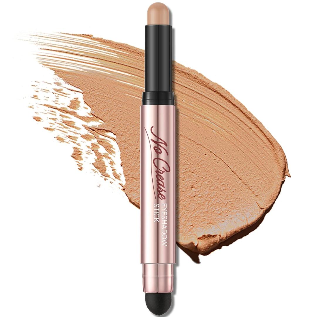 FOCALLURE No Crease Eyeshadow Stick, Creamy Eye Shadow Stick, Matte & Shimmer Eyeshadow Pencil, Smudge-proof, Built-in Smudger, PLUSH