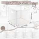 Funnymoom 4 Pcs Foldable Metal Wire Basket 13 x 13 Inch White Cube Storage Bins Stackable Wire Laundry Baskets Organizer with Handle for Shelves Pantry Cabinet File Graduation Gift