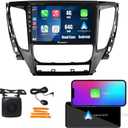 CarPlay Android Auto Navigation Stereo GPS Radio Camera Display 9" IPS Touchscreen Headunit Tablet Pad Media Player for Mitsubishi Pajero Sport L200 Triton 2015-2019, if Applicable Quad Core 4G+64G