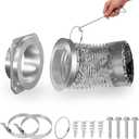 LEFFIS Magnetic Dryer Vent Connector kit with Pull Ring for Easy Align, Quick Disconnect Easy Cleaning Maintenance, Airtight Seal, Includes 4 Inch 3.3 Feet Dryer Duct and 2 Clamps