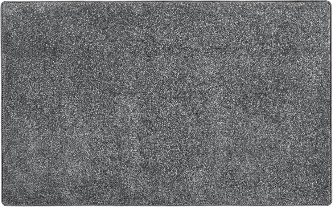 PURE ERA Carpet Stair Tread Landing Mat Tape Free Self Adhesive Non Slip Skid Resistant Indoor Doormat Area Rug Floor Mat for Kitchen Bathroom Workstations Washable 2' X 3' (Dark Gray)
