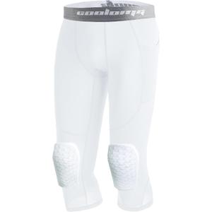 COOLOMG Youth Basketball Leggings with Knee Pads Boys Padded Compression Pants White XL