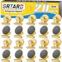 Grtard 20 Pack Magnetic Clips, Strong Heavy Duty Clips Magnet, Whiteboard Magnets Clip, Refrigerator Magnet Clips, Non-Scratch Metal Magnet Clips for Refrigerator, Whiteboard, Locker, Gold