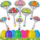 8 Pack Prefilled Easter Eggs Parachute Toys, Hand Throw Flying Toys for Kids Boys Girls Easter Egg Fillers, Easter Basket Stuffers Party Favor