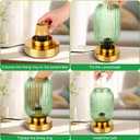 Mid Century Modern Table Lamp, Touch Control & 3 Way Dimmable, Green Ribbed Glass Shade, Small Gold, Vintage Bedside Lamp for Bedroom, Living Room,Office (Bulb Included)