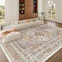 zesthome 10x12 Area Rugs,Stain Resistant Washable Rug,Ultra-Thin Rugs for Living Room,Bedroom,Non-Slip Backing Home Decor Large Area Rug (Orange,10'x12')