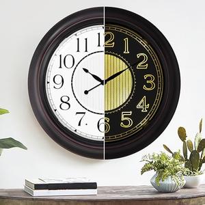 Retro Large Illuminated Outdoor & Indoor Wall Clock 18 Inch, Glow in The Dark Classic Clock with Smart Light Sensor Battery Operated, Vintage Night Light Clocks for Patio Garden Home Porch Pool