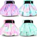 Grecle Washable Female Dog Diapers Skirt(4 Pcs) - Reusable Doggie Diapers with Adjustable Snaps, High Absorbency Leak-Proof Puppy Diapers for Female Dog in Heat, Period, Incontinence S (Tie Dye)