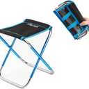 AOUTACC Ultralight Portable Folding Camping Stool for Outdoor Fishing Hiking Backpacking Travelling(XL:13"x14"x15";Large:11.8"x11"x11.4"; Medium:8.3"x9.5"x 11") (Blue and Black)