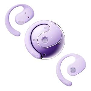 Xmenha Over The Ear Earbuds Open Ear Buds Headphones Over Ear Air Bone Conduction Earbuds Earphones Bone Conducting Air Bone Conduction Headphones Bluetooth Over-Ear Purple