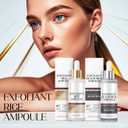 2 x 2PCS Rice Exfoliating Ampoule Set - Black & White Rice for Brightening & Glowing Skin, Minimizing Pores, Deep Hydration Treatment