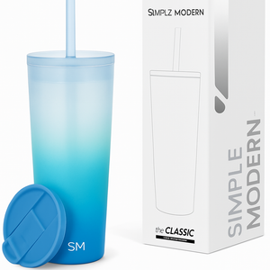 Simple Modern Insulated Tumbler with Lid and Straw | Iced Coffee Cup Reusable Stainless Steel Water Bottle Travel Mug | Gifts for Women Men Her Him | Classic Collection | 24oz