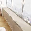 Window Sill Cushion Pad - Narrow Adjustable & Waterproof Window Seat Mat for Bay Windows, Absorbent Dust-Proof Liner with Non-Slip Backing,Cut-to-Fit (Ivory, 39''x6'')