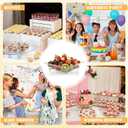 Mimorou 300 Pcs Mini Gold Glitter Clear Dessert Plates 1oz Disposable Appetizer Trays Bulk Small Square Plastic Dish for Party Birthday Wedding Tasting Serving Cake Salad Fruit Sauce Snack, 2.4 Inch