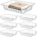 Yeaqee 6 Pcs Letter Tray Wire Paper Trays Stackable File Desk Organizer Metal File Paper Holder Basket for Desk Desktop Letter Storage for Office Home Classroom School(14'' x 10'' x 3'',Silver)
