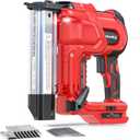 Cordless 2" Brad Nailer Compatible with Milwaukee Battery(No Battery), 2-in-1 Electric Nail Gun/Staple Gun, 18 Gauge Nail Gun Battery Powered with 1000 Nails for Wood Carpentry Max 2" Nailer for Milwaukee-2 in 1 (Red)