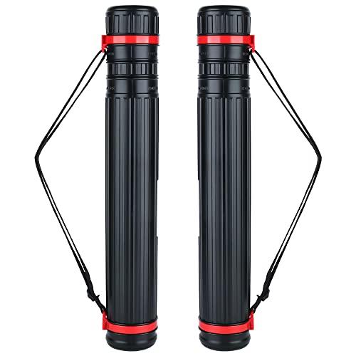 TRANSON 2-Pack Small Poster Tube Storage 17“ to 27” Extendable for Documents Blueprints Artworks Scrolls