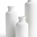 Ceramic Vase Set of 3 Modern Minimalist White Vases with Matte Finish, Coordinated Tall Medium Short Decorative Vases for Home Decor
