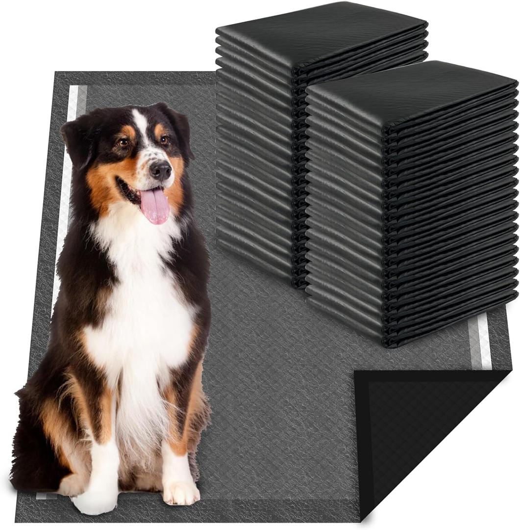 Charcoal Puppy Pads Extra Large, Activated Charcoal Dog Pee Pads, X-Large Odorless Potty Pads for Dogs 28"x34", 40 Count XL Disposable Puppy Pads Pet Training Pads for Housebreaking