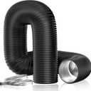 Dryer Vent Hose, 4'' Insulated Flexible Duct 16FT with 2 Duct Clamps, Heavy-Duty Three Layer Protection for HVAC Ventilation, Duct Fan Systems (4 x 16 FT, Black)