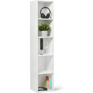 Amazon Basics 5-Cube Bookcase Compatible with Fabric Storage Cube Organizers, White, 12.1 Lx 11.8 Dx 59.1 H IN