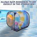 2 PCS Pool Storage Bins, 100 Gallon, Sturdy Nylon Mesh Pool Basket Organizer with Side Pocket- Quick Drying Pool Storage, Large Swim Accessories Holder for Float, Beach Balls,Towel