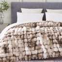 50x60 Inches Ultra-Soft Fuzzy Faux Fur Plush Throw Blanket - Thick, Warm Sherpa for Couch, Sofa, Bedroom, Camping - Decorative Blanket for Cozy Warmth, Bubble Brown Tie Dye