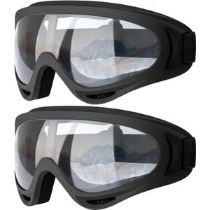 COOLOO Ski Goggles, 2 Pack Snow Goggles Snowboard Goggles for Men Women Kids - UV Protection Foam Anti-Scratch Dustproof (One Size, Color1)