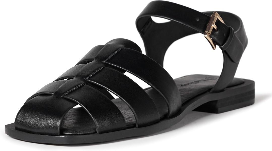 The Drop Women's Luna Fisherman Strap Sandal Ankle (8.5, Black) The Drop Women's Luna Fisherman Strap Sandal Ankle (8.5, Black)