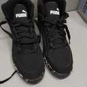 Puma Men's Rebound Layup Sneaker Black Black White, 14