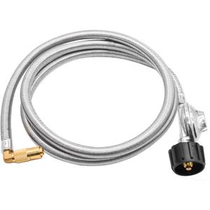 ABYDA 6 FT Propane Adapter Hose with Regulator, Elbow Adapter for Blackstone 17 inch and 22 inch Table Top Griddle, Replacement Parts Connect to Large Propane Tank