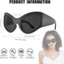 ICARA Oversized Fashion Sunglasses for Women Men Chic Y2k Style Curved Wrap-Around Oval Sun Glasses