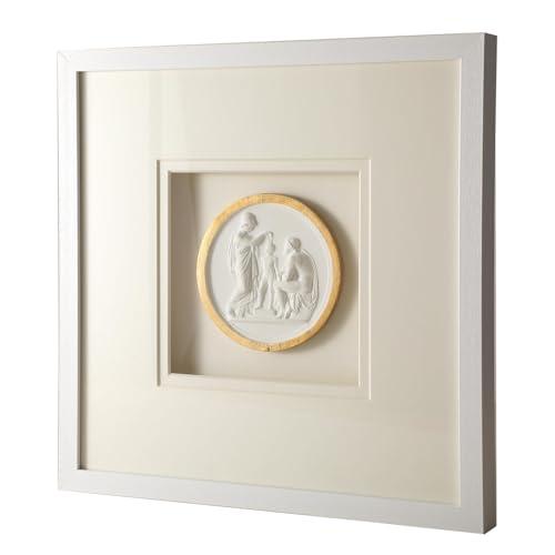 Sculpture Wall Art,French Vintage Decor with Framed,Aesthetic Gold Paintings for Home Living Room Bedroom Office and House Gallery（15.8x15.8in）