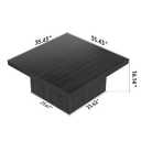 MILEFA Square Coffee Table,Wooden Living Room Table,Center Table with a Large Tabletop,35.4" x 35.4",for Small Spaces, Apartments, Living Rooms, Black
