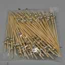 100PCS Fancy Toothpicks for Appetizers, Gold Cocktail Picks for Party Decoration, Appetizer Skewers for Charcuterie Sandwich Burgers Fruit - 4.7 inch