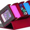 TopMade Card Deck Box with Commander Display, Trading Card Storage Box 520+ with Dice Tray, Leather Magnetic Closure Trading Card Case for YuGiOh, TCG, MTG and Sport Cards - Black & Red