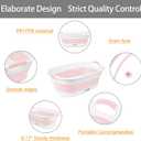 Collapsible Dog Bath Tub for Small Dogs & Cats, Portable Puppy Bath Tub with Water Drain Plug, Space Saving Foldable Pet Bathtub for Indoor & Outdoor Use, Pink