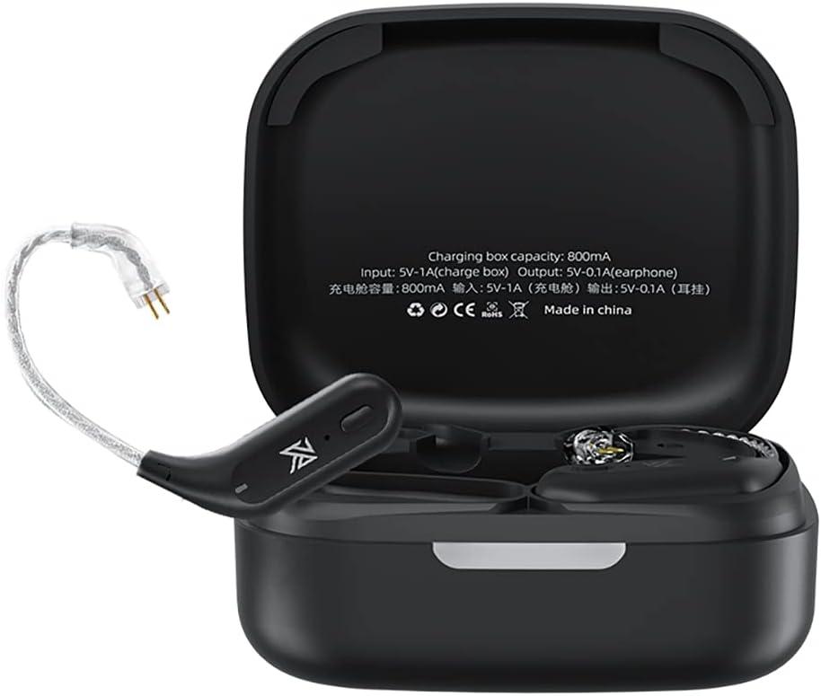 erjigo TWS + Earbuds Hook 2Pin Connector with Mic Support/30 Hours Playback,KZ-AZ09 HD Bluetooth5.2 Ear Hook Compatible with 0.75/0.78mm Pin Earphones/Headphones/Headsets for Sports (B Pin)