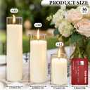 36 PCS Pillar White Candles in Glass,Hurricane Candles,Wedding Cylinder Candle,3 Different Lengths 2 x 3/6/8 Inch (12 Each),Creating an Atmosphere Suitable for Various Outdoor Activities.