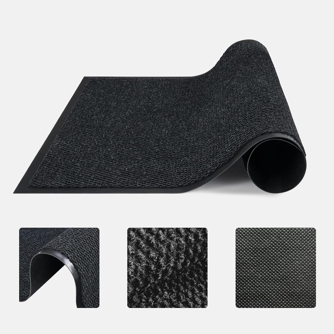 Commercial Floor Mat 72"x48" Indoor Outdoor Front Door Mat, Non-Slip Rubber Backing Waterproof Dirt Trapper Rug for High Traffic Outside Entrance, Business, Easy Clean, Low Profile Industrial Mat