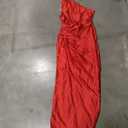Women's Long Red Dress for One Shoulder Size L