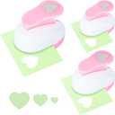 LOVEINUSA Pink Heart Shape Hole Punch 3PCS Set, High Precision Design for Romantic Heart Patterns for Wedding, Greeting Cards, Scrapbooking DIY Albums, Handmade Scrapbook Papers Puncher