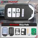 Beefunny Replacement Remote Keyless Entry Key Fob for Honda Accord 2016 2017 2018 FCC ID:ACJ932HK1310A PN: 72147-T2G-A51 5Buttons 433MHz