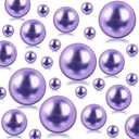 300Pcs Light Purple Polished No Hole Faux Pearl Beads for Vase Filling Decorations, Plastic Pearls Vase Fillers, Table Scatters, Wedding Centerpiece, Home Decor, 8/14/20 mm