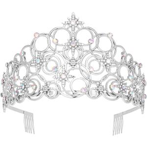 Semato Princess Crown Halloween Cosplay Girls Tiara Witch and Princess Costume Crystal Crown for Party and Birthday Gifts