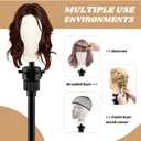 Wig Head Stand, Adjustable Mannequin Head Stand for Styling, Wig Stand Tripod for Cosmetology Hairdressing Training, with Wigs Caps, Comb, Storage Bag(COLOR:black)