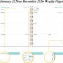 2026 Planner - Weekly Monthly Planner 2026 from January 2026 to December 2026 with 12 Monthly Tabs, Flexible Cover, Inner Pocket, 8.5" x 11", Purple